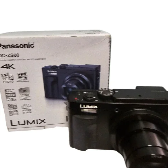 Panasonic Lumix DC-ZS80 Digital Camera 4K 30X Zoom Leica Lens Black Charger 64GB